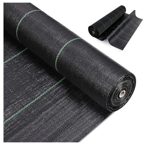 90g/1 square foot, Mulch fabric, Geotextile, Weed control fabric for the garden, Black agricultural mat, Root inhibitor, Weed control, Permeable fabric