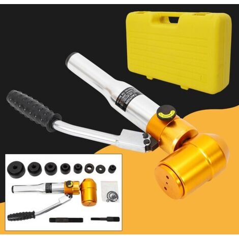 90KN Hydraulic Hole Punch Knockout Set Sheet Hole Punch with 6 Dies(22.5-60.8mm)