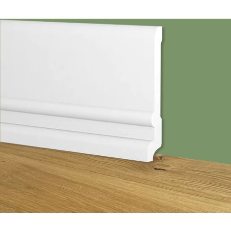 90ml bancale di Battiscopa Zoccolino BIANCO mod. TOSCANO 128x20x2000mm in POLIMERI - Polistrutturato
