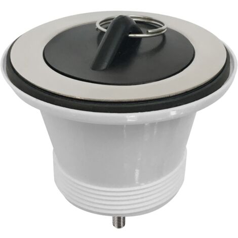 90mm - Fireclay Cleaner Sink Waste with Plug - Chrome