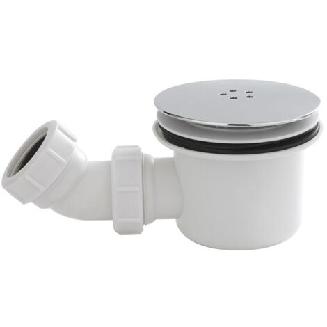 90mm Shower Waste Rapid Fast Flow Chrome Domed Top Finish Trap for Shower Tray