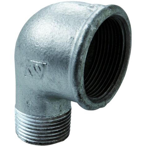 90R - Curca a gomito 90° FF riduzione 2" x 1" in ghisa zincata 09005085