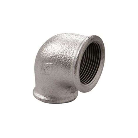 90R - Curca a gomito 90° FF riduzione 2" x 1"1/4 in ghisa zincata 09005086