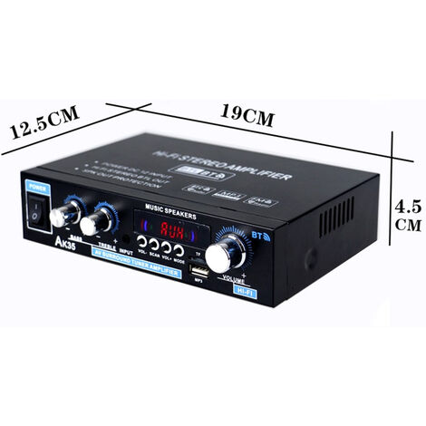 90W 110V-220V 85db bluetooth HiFi numérique Bluetooth FM lecture de carte à distance fonction USB puissance de sortie nominale pour voiture à domicile faible distorsion plus fort (prise UE) Fantablau