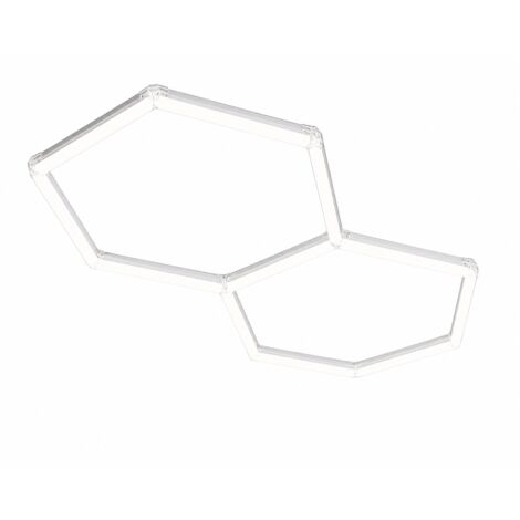 90W éclairage LED hexagonal éclairage de garage, modulaire système d'éclairage, ultra lumineux éclairage de plafond pour garage, atelier, detailing automobile et detailing automobile