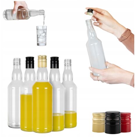 90x bottiglie di vetro MONOPOL 0,5l per alcol 500 ml TAPPO LUNGO