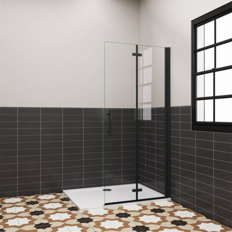 90x185cm 6mm ESG Faltwand Walk in Dusche Glaswand Duschtrennwand Falttür Duschtür