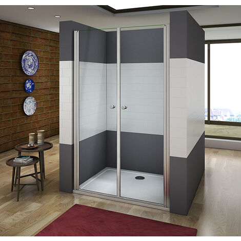 90x195cm Duschkabine 2xPendeltür Duschabtrennung Dusche rechteckig