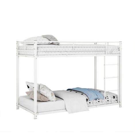 90x200 Lits d'enfant, Lits superposés, Lits en fer, Lits superposés en fer de forme classique-Blanc