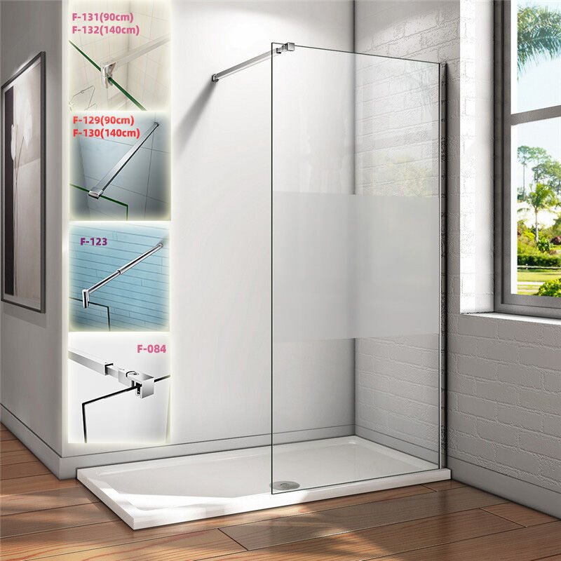 80x200cm 8mm Nano walk in+140cm für 6-10mm Glas Stabilisator