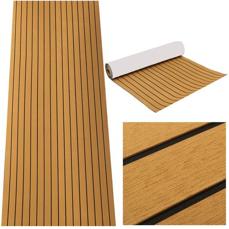 DMTOOL 90x230cm 6mm Teck en mousse EVA auto-adhésif pour bateaux Tapis de sol pour bateaux de plaisance