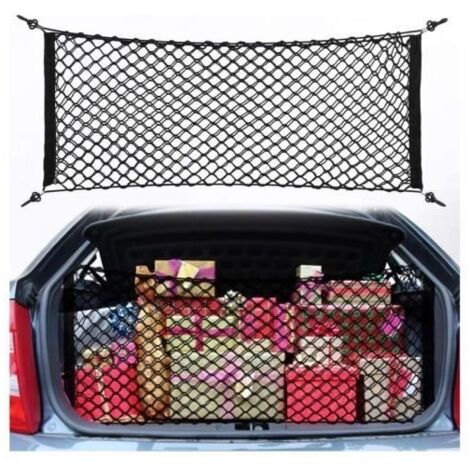 90x40cm Nylon élastique Universelle Voiture Cargo Net, Filet Bagages Fixe, Organisateur de Rangement Arrière De Voiture Coffre - fy