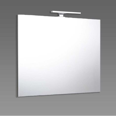 90X60 Badezimmerspiegel Mit Chrom Led Wandleuchte