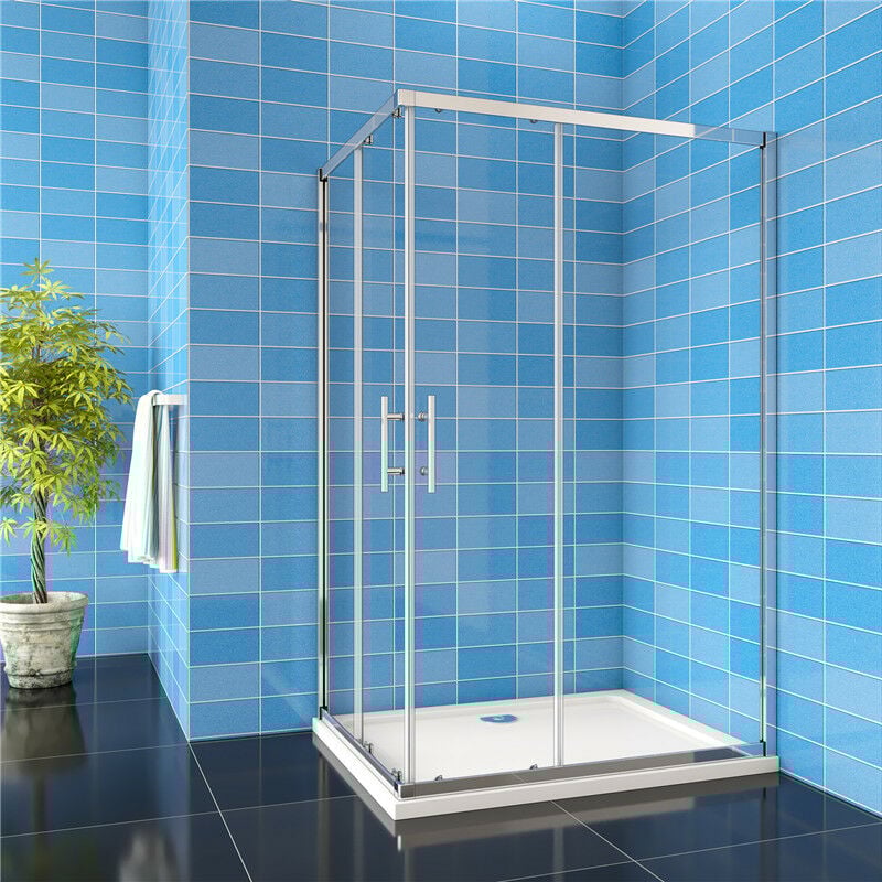 90x80x185cm 6mm Glas Eckeinstieg Schiebetür