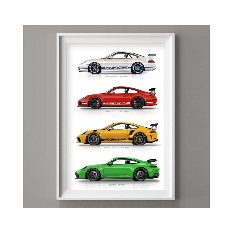 911 GT3 RS Car Generation Supercar Poster Canvsa
