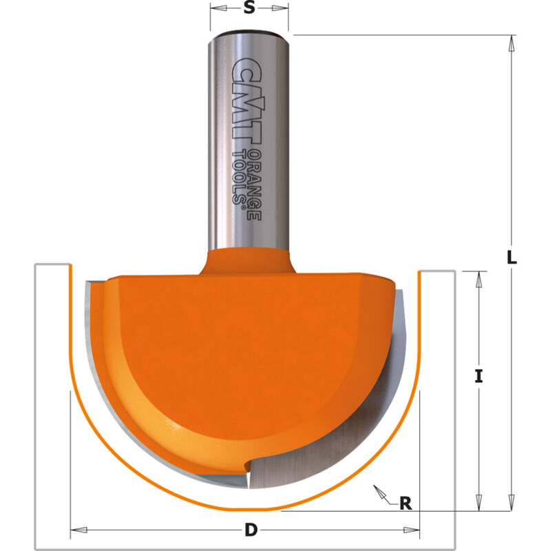 CMT - 814.880.11 fraise pour profil gorge hw S=12,7 D=38,1X31,75 R=19,05