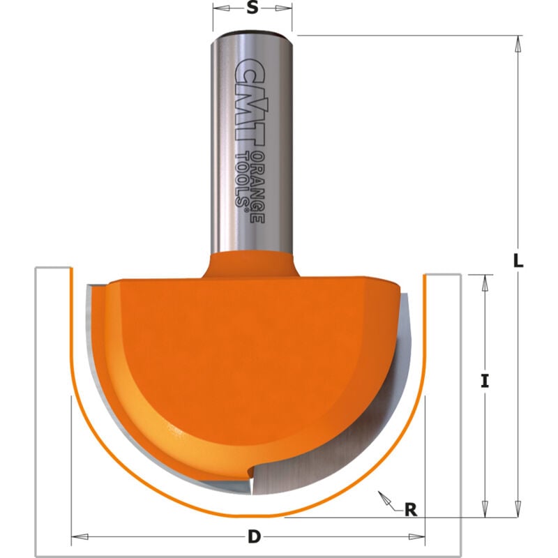 914.990.11 fresa raggio convesso hw S=12 D=50.8x31.75x70 R=25.4 dx