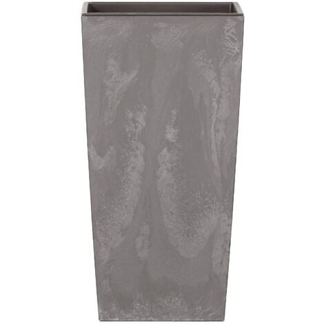 Pot haut 35 L Prosperplast Urbi Square Effect en plastique AVEC réservoir en couleur Anthracite, 55 (H) x 29,5 (L) x 29,5 (P) cms