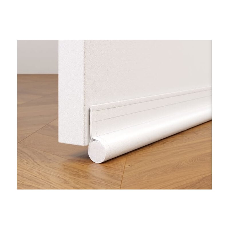 91cm Bas de Porte Isolant, One Sided Boudin de Porte Isolant Avec Joint Auto Adhésif, Insonorisé, Protège des Courants D'air et Des Insectes, Blanc