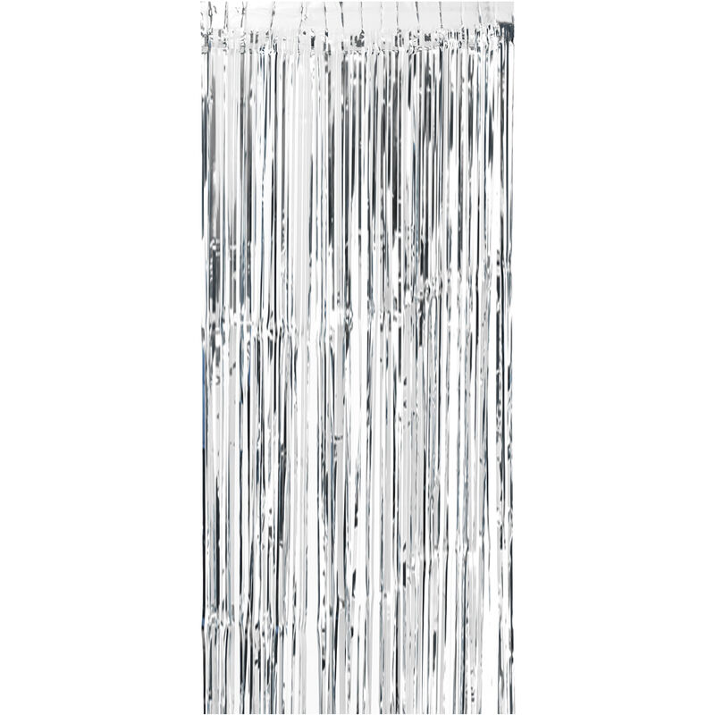 

92 * 245cm Cortina de flecos de lamina metalica Tinsel Shimmer Ventana Puerta Cortina Pared Telon de fondo Panel Decoracion para boda Fiesta de