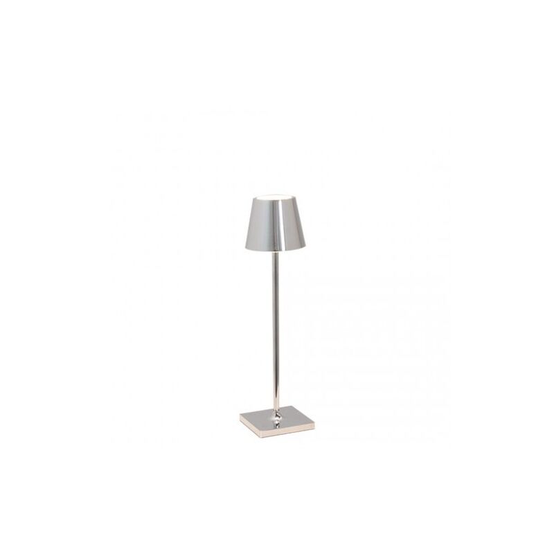 Lampe de table led Poldina Pro Micro Chrome Poli, rechargeable et dimmable