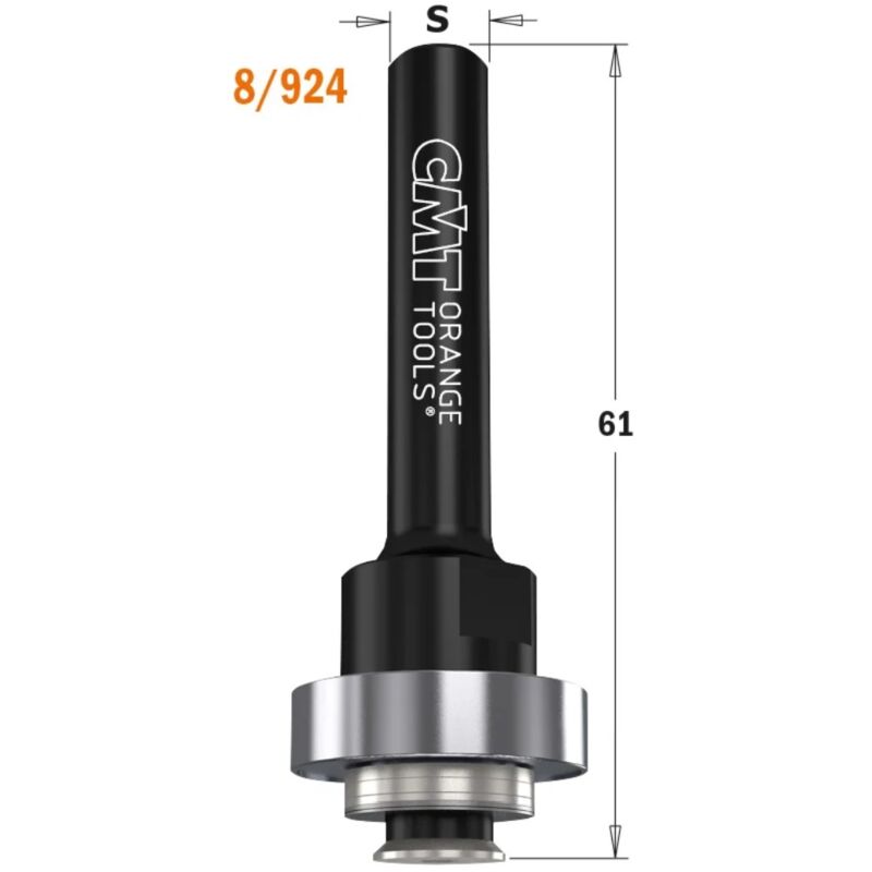 824.122.10 Alberino Portafrese S=12.7 C/vite M5 & C/cusc.d22