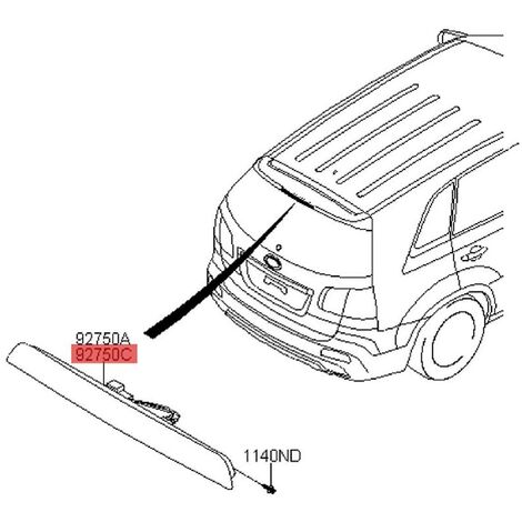 92750-2p000 Auto 3. Bremsleuchte hochmontierte Bremsleuchte für Sorento 2009–2014