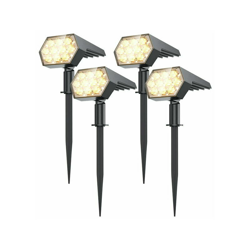 92LED Lampes Solaires Extérieures Spots Solaires Paysage Spots 3 Modes D'éclairage IP67 Étanche Lampes Solaires Pour Cour Jardin Porche Passerelle