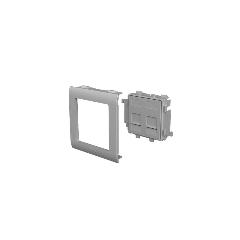 

93 Placa plana 2 RJ45 color aluminio 80 U24X 93752-03 - Unex