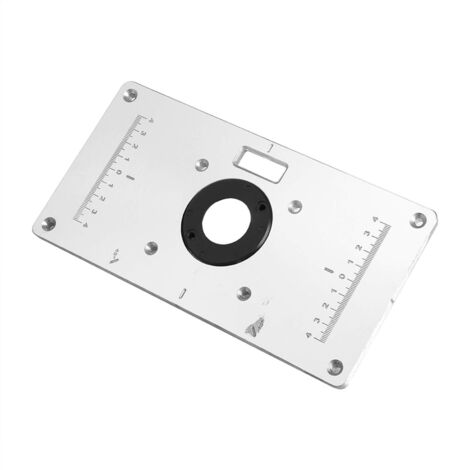 9,3''x4,7''x 0,3 '' Plaque D'insertion en Aluminium de Table de routeur de Toupie en avec 4 Anneaux et Vis pour Bancs de Menuiserie
