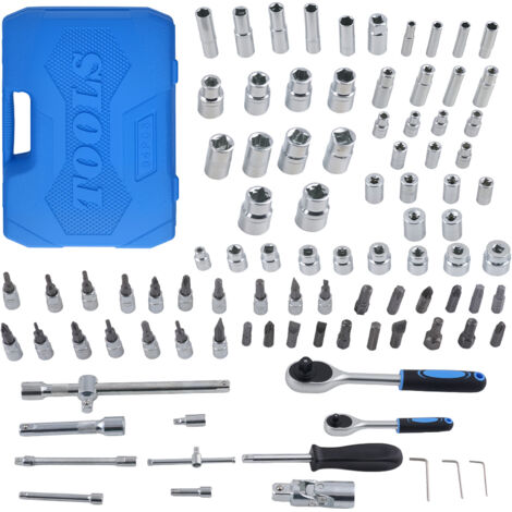 94 Pieces Professional Socket Set 1/4 1/2 Drive CRV Star Hex with Case