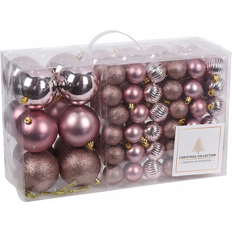 94 Stück Weihnachtskugeln Rosa-ACS100730
