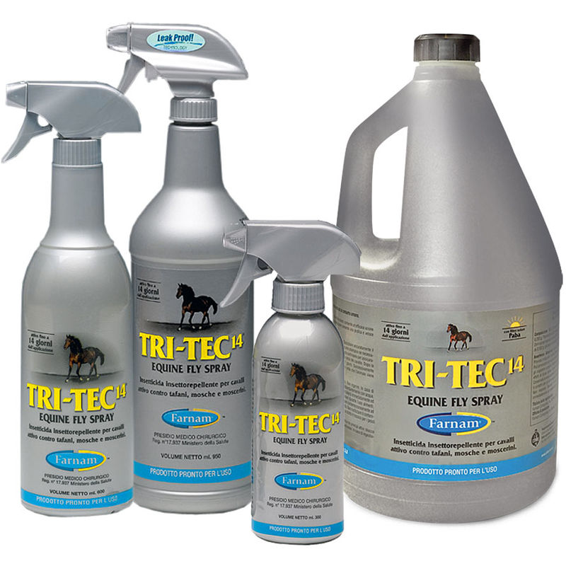 Farnam - 600 mlx 1 pièce Tri-Tec: Insecticide insecticide TRI-TEC pour chevaux contre les mouches à cheval et les insectes volants avec écran solaire