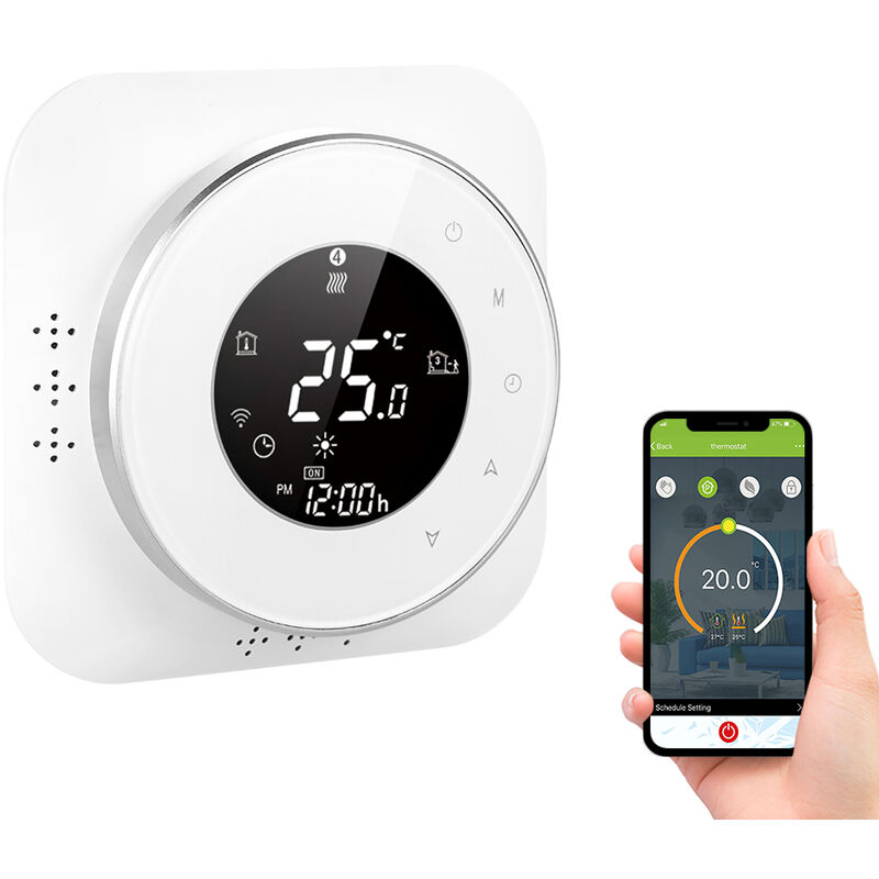 

95-240V Wi-Fi termostato inteligente termostato programable 5 + 1 + 1 seis periodos de voz aplicacion de control de retroiluminacion de LCD