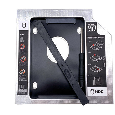 9.5 mm Adaptateur de Caddy Disque Dur HDD SSD 2.5\'\' SATA vers SATA Baie Lecteur CD-DVD pour HP Dell Acer ASUS Lenovo Samsung Sony