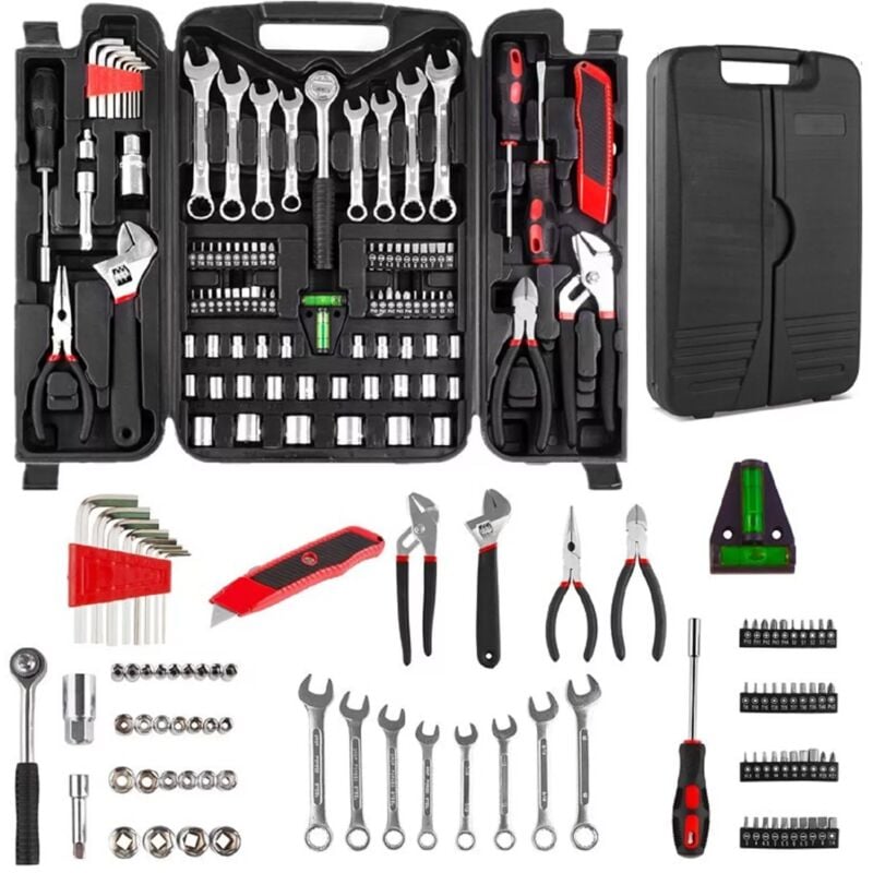 Tlgreen - 95 Pièces Boîte à Outils,Portable Caisse Outils inclu Kit Tournevis, Jeux de douilles,Outils Bricolage Réparation Combiné Mallette à Outils