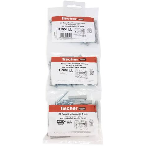 95 tasselli in nylon fischer misti diametro 5/6/8 con vite