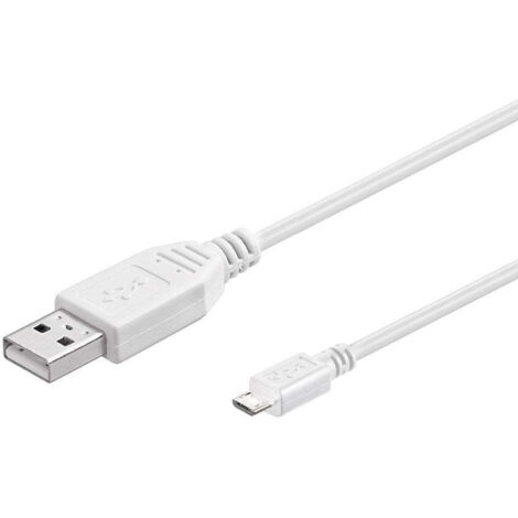 95143 Cable Goobay USB 2.0 type A - Micro B M/M 1,80m (Blanc)