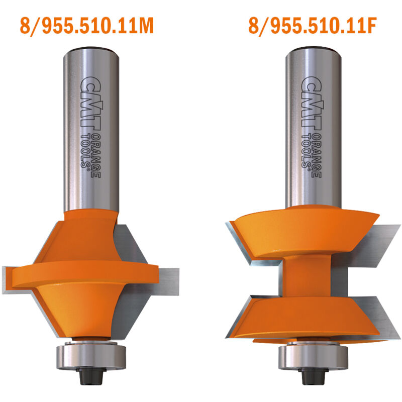 CMT - 855.510.11 jeu de fraise pour joints en ''v'' avec roulement S=12,7 D=40X25,4
