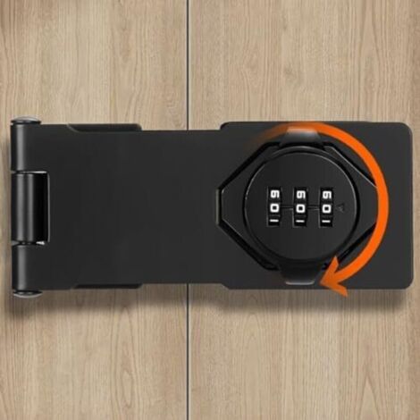 (9.65×4..6×2.6cm)Loquet de Verrouillage à Combinaison, Verrou de Porte à Code, Moraillon de Verrouillage en Métal, Imperméable Verrou à Combinaison à 3 Chiffres avec vis pour Porte Armoires B