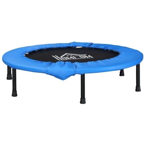 Φ96cm Mini Fitness Trampoline Home Gym Yoga Exercise Rebounder Indoor Outdoor Jumper with Safety Pad, Support Up to 100 KG, Blue and Black