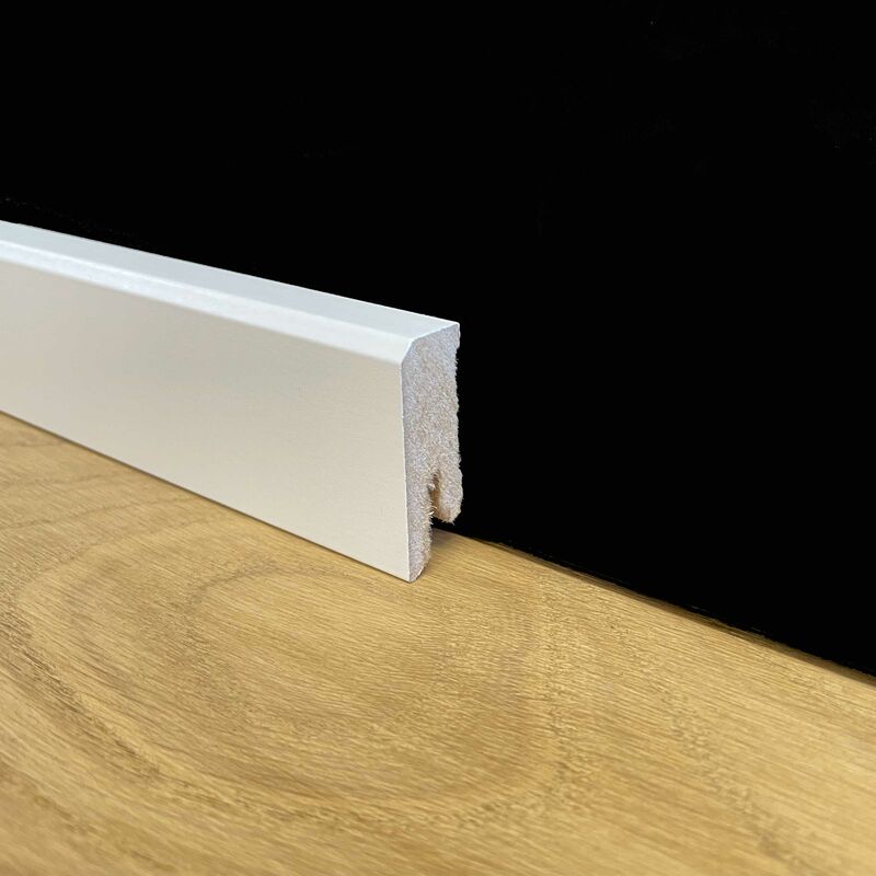 Image of 96ml di battiscopa zoccolino squadrato basso in fibra di legno 40X15 bianco