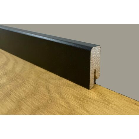 96ml di BATTISCOPA ZOCCOLINO SQUADRATO BASSO in FIBRA DI LEGNO 40X15 NERO