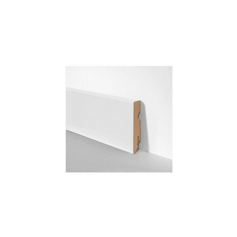 Image of 96ml di battiscopa zoccolino squadrato in fibra di legno compatta 80X15 bianco