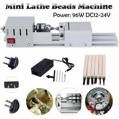 DC24V 96W 0.6-6mm Mini Rotatif Tour à bois Machine DIY Polissage Coupe Gravure