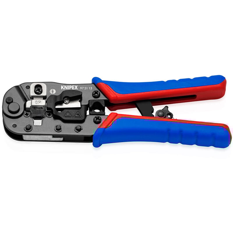Knipex - 97 51 13 sb Pince à sertir pour fiches Western RJ45 avec gaines bi-matière brunie 190 mm
