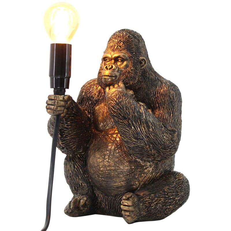 Image of Mobili per lampade a piedi Lampade a forma di gorilla grigio 17x18x24cm 27419 - grey - Signes Grimalt