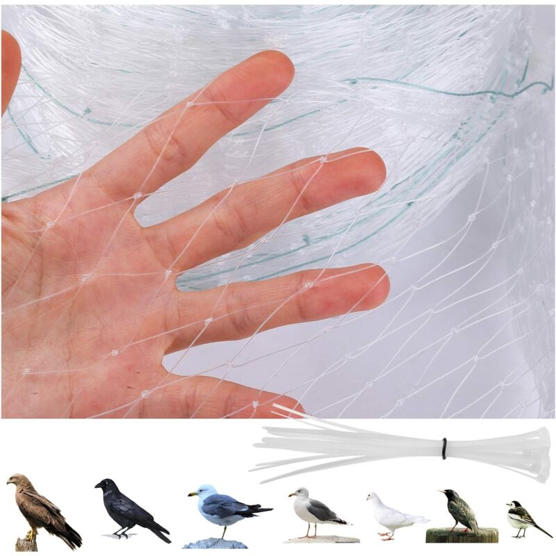 9.8 x26 Ft Garden Netting with 1'' Square Mesh with Cable Tie for Fruit, Vegetable, Plant Trees Protection, Translucent