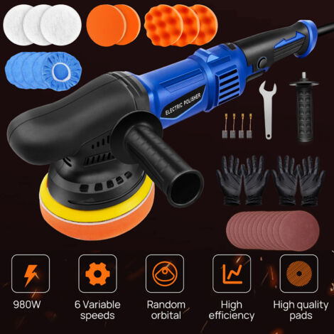 980W Auto Polierer Pufferschleifer Dual Action Poliermaschine 5 Zoll 6 Gang Tool