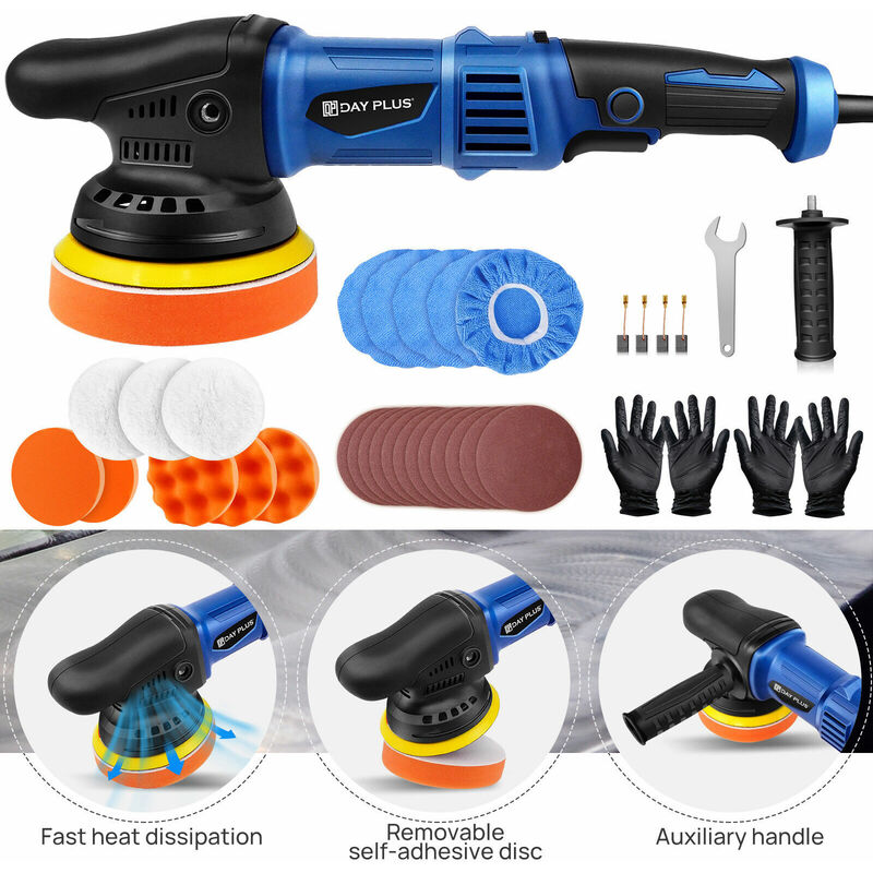 Dayplus - 980W Electric Car Polisher Kit Buffer Sander Variable Speed Polishing Machine uk
